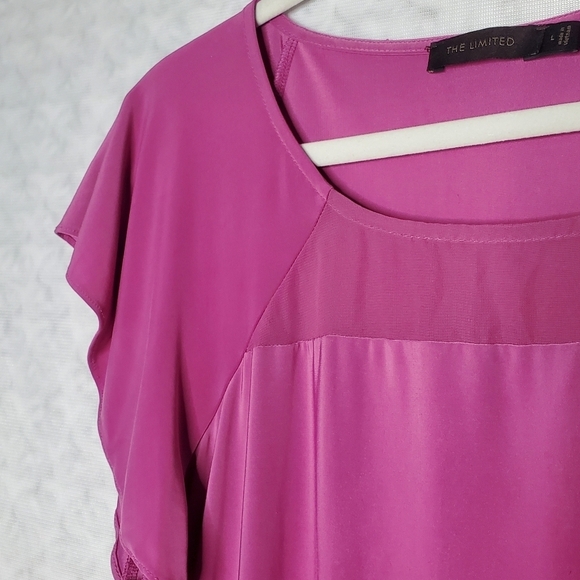 The Limited Pink Flutter Sleeve Top - Picture 2 of 4